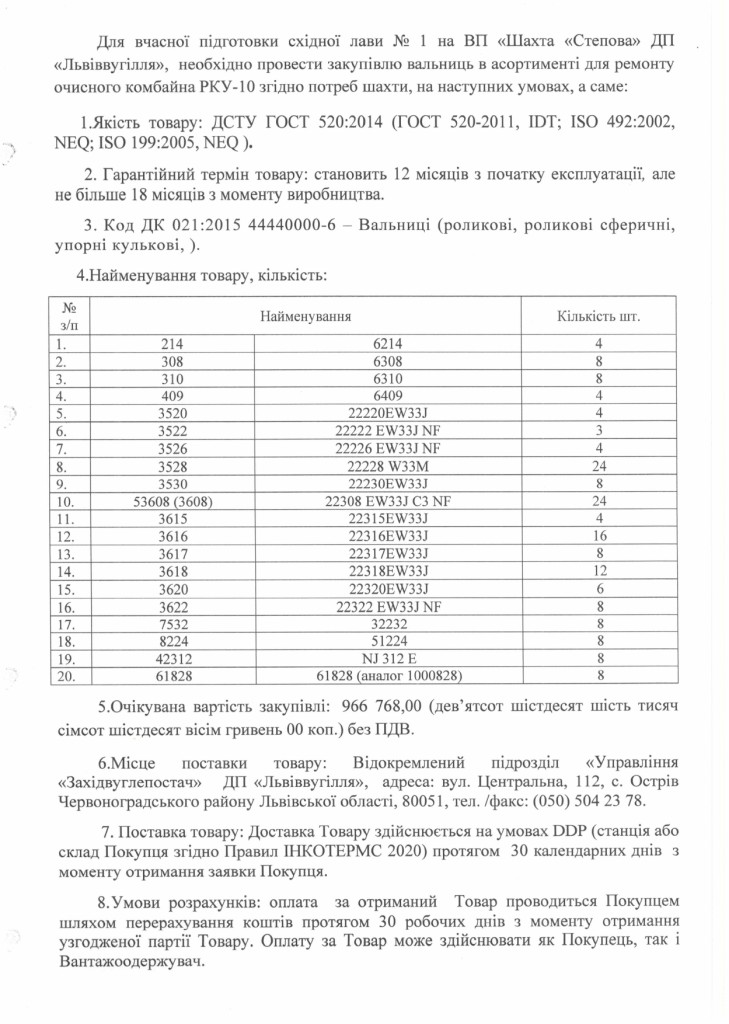 Обгрунтування доцільності закупівлі вальниць для ремонту очисного комбайна РКУ-10_page-0002