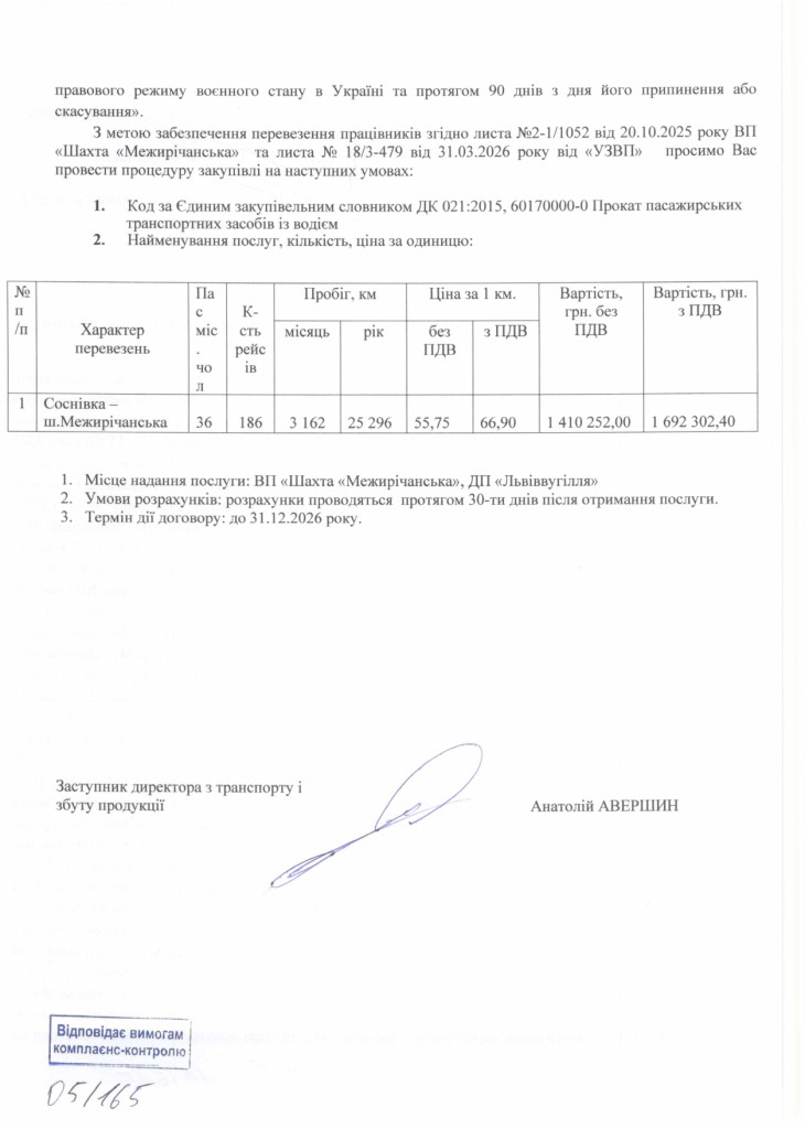 Обгрунтування доцільності закупівлі послуги з перевезення пасажирів ВП Шахта Межирічанська_page-0002