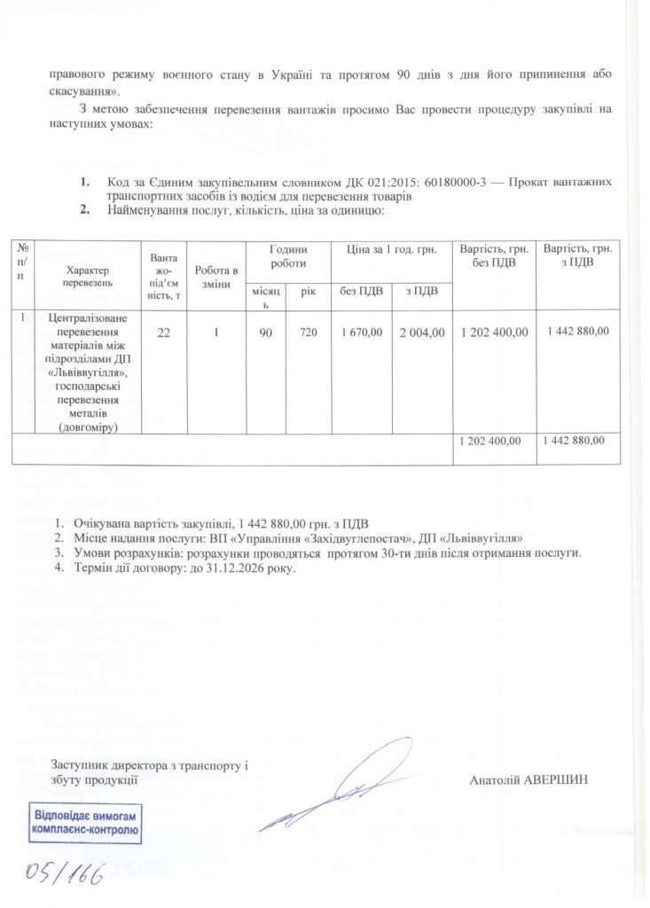 Обгрунтування доцільності закупівлі послуги з перевезення вантажним транспортом - довга тяга_page-0002